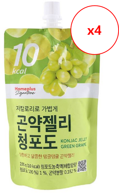 홈플러스시그니처 곤약젤리 청포도, 4개, 150g