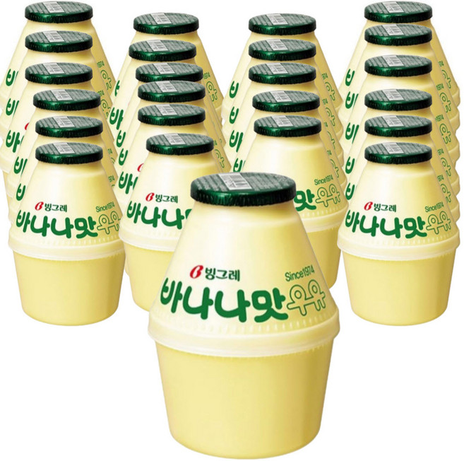 (냉장우유)빙그레 단지 바나나맛우유, 바나나우유, 32개, 240ml