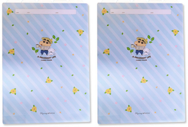 짱구는 못말려 5분류 A4 인덱스 홀더, 2개, 꽃짱구