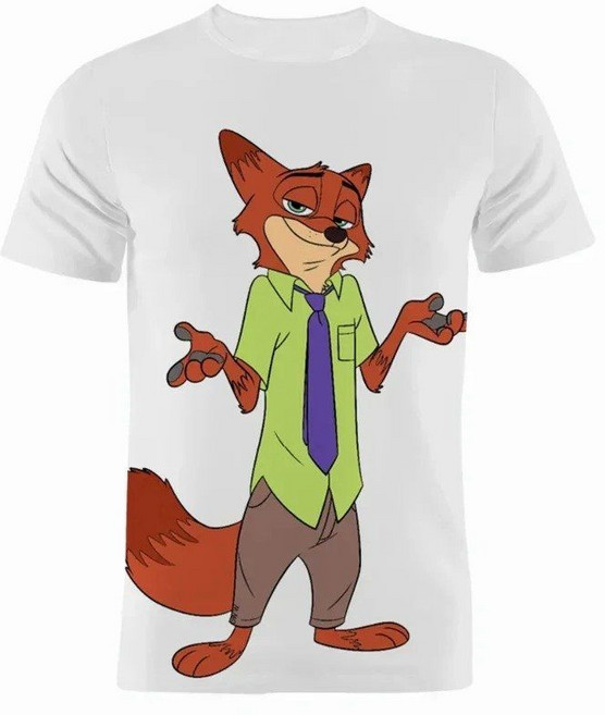 Zootopia 3D 프린트 주디 닉 반팔 티셔츠