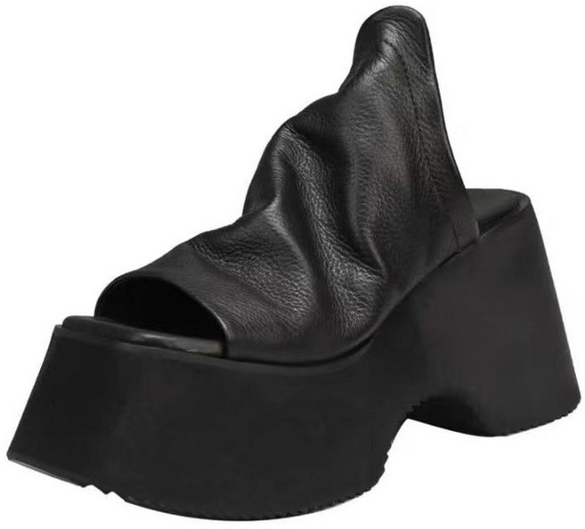 PoeLynt 하이힐 슬리퍼 캐주얼 통굽 10cm 샌들 플랫 직장인 키높이 사무실 슈즈 편안한 가벼운 여름 가을M06