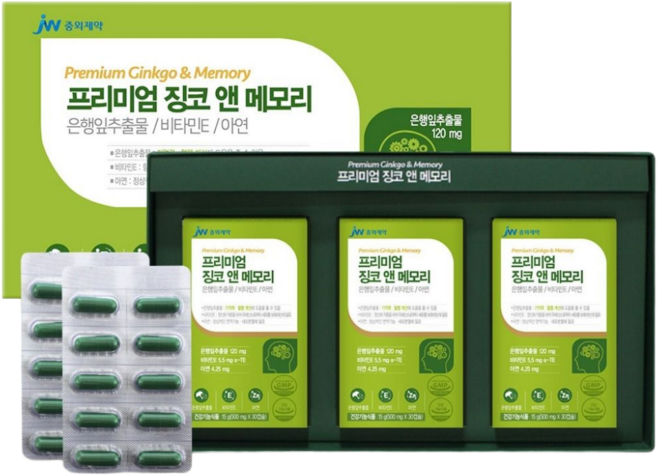 JW중외제약 프리미엄 징코 앤 메모리, 30정, 3개