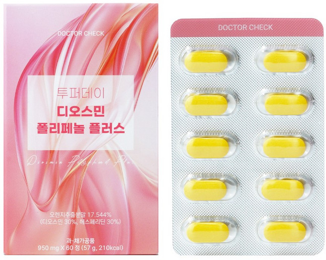 닥터체크 투퍼데이 디오스민 폴리페놀 플러스 60정, 1박스