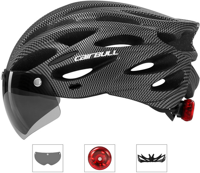 【無品牌】- 運動休閒通勤多功能公路山地自行車騎行頭盔, 碳紋