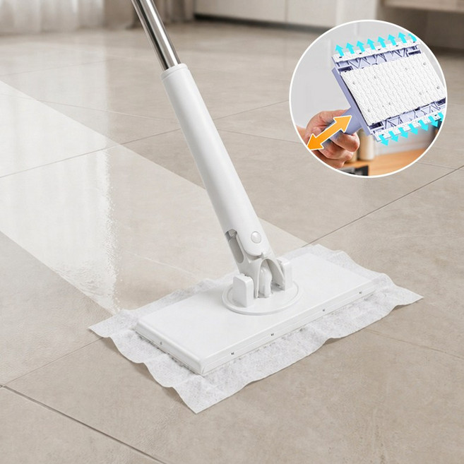 바닥청소 밀대걸레 베이직 막대걸레 원터치 청소 걸레 물걸레 밀대, 1개