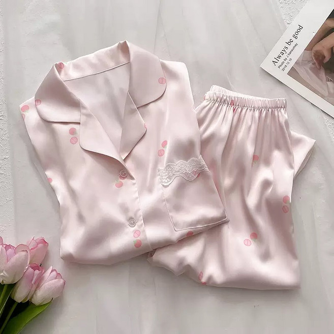 YioYcc 여성 잠옷 루즈핏 시원한 잠옷 세트 홈웨어