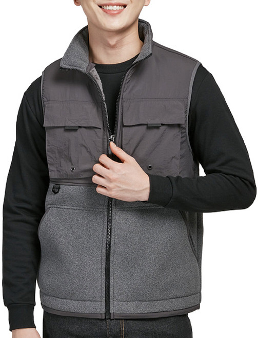 나인앤나인 후리스 안감 보아털 우븐 포켓 조끼 (M-4XL빅사이즈)