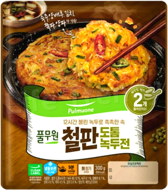 풀무원 철판 도톰 녹두전, 2세트, 300g
