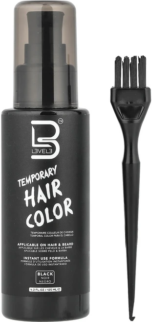 Level 3 임시 헤어 컬러 검은색 125ml(4.2fl oz), Level3임시헤어컬러검은색125ml42floz, 1개 - 쿠팡