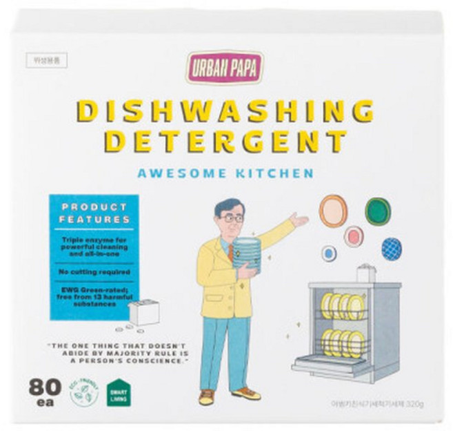 어썸키친 올인원 식기세척기세제 80개입, 4g, 80개