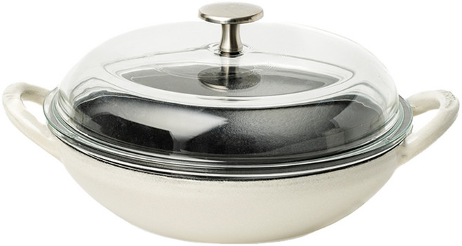 제이비홈 바움 무쇠 냄비 양수냄비, 1개, 꼬마웍, 20cm