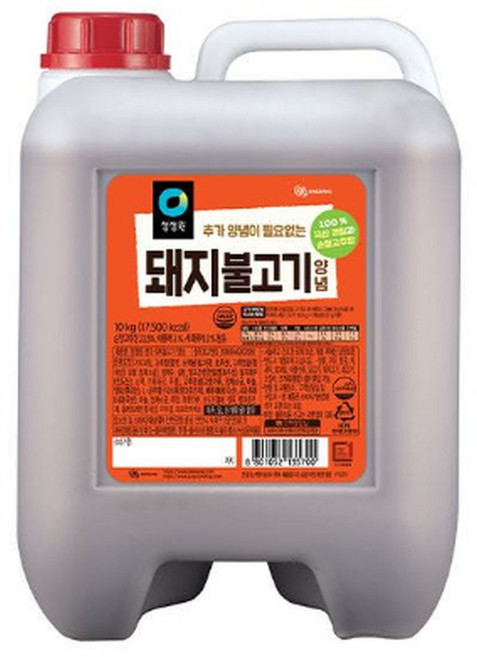 청정원 돼지불고기 양념 10kg 고추장양념, 1개