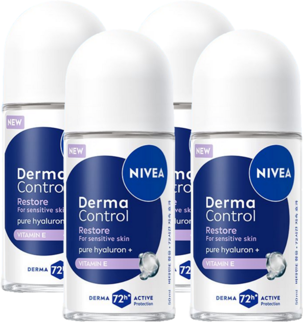 니베아 데오드란트 더마 컨트롤 리스토어 롤온 50ml, 4개