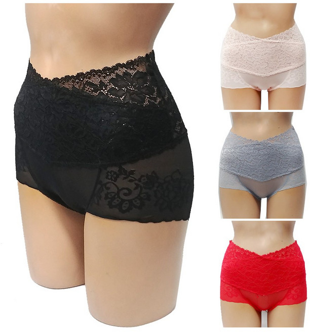 이너퀸 프리수 L~XXL 복부 보정 레이스 복대 하이웨스트 롱 팬티 6918