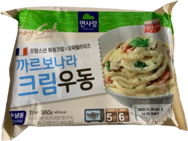 면사랑 까르보나라 크림우동, 360g, 3개