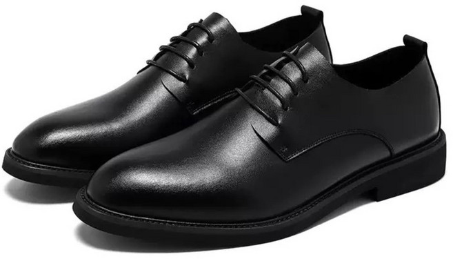 經典皮革男士皮鞋 簡約線條商務休閒百搭款