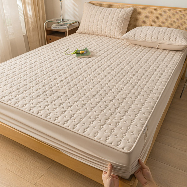 MIFAN 방수 항균 순면 사계절 누빔 침대 매트리스 커버