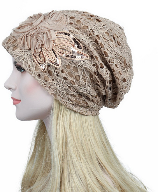 VITALO 벨라 레이스 비니 두건 사계절 플라워 보넷 중년여성 엄마모자