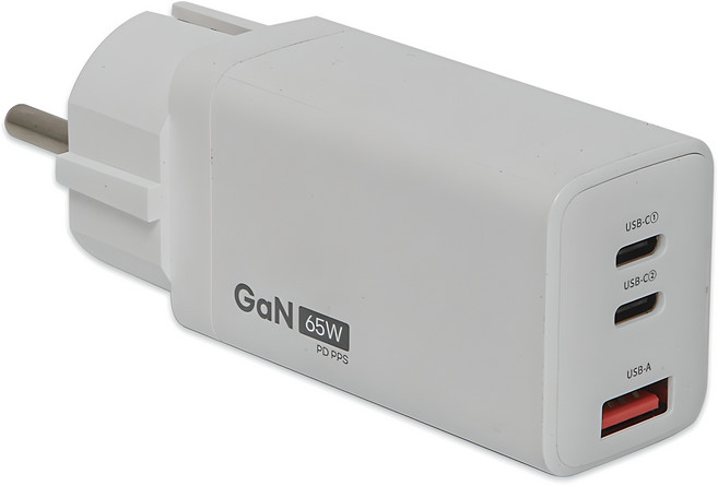 파워마스터 접지형 GaN 65W PD PPS 3포트 초고속 멀티 충전기, 케이블 미포함, 1개, 화이트