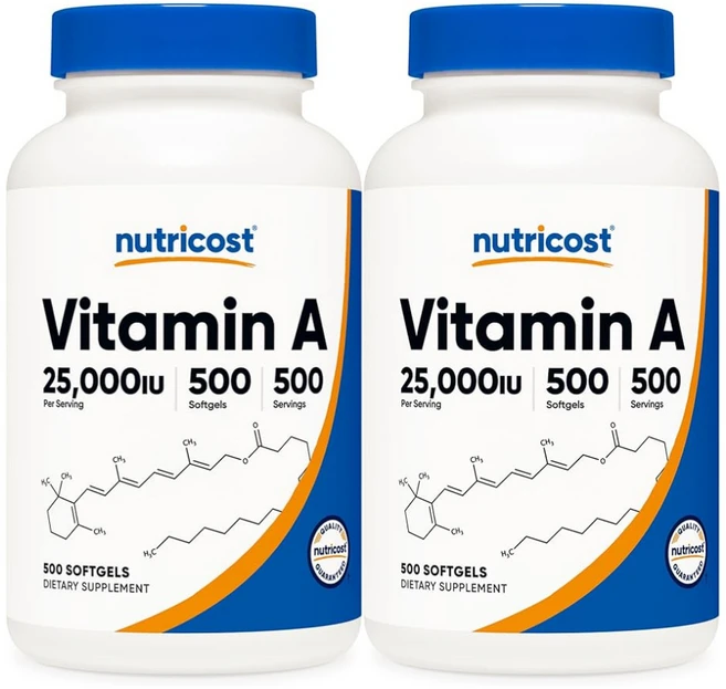 뉴트리코스트 비타민 A 25000IU, 2팩, 500정 - 쿠팡