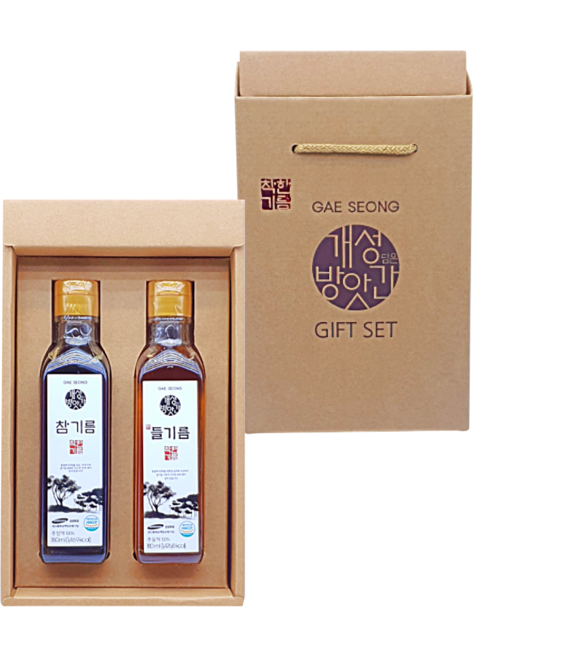 개성방앗간 참기름+들기름 2입선물세트, 단품, 180ml, 2개