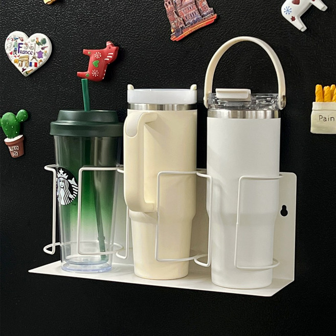 이지유 공중부양 마그네틱 텀블러 정리대 냉장고 자석 거치대, 1개, 화이트