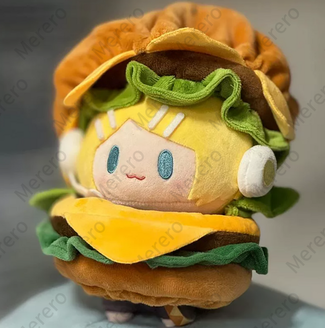 하츠네 미쿠 봉제 인형 카가미네 렌 린 배낭 키 체인 귀여운 컬렉션 모델 장식 소녀 선물, Hamburger Rin, 1개