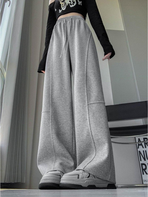 OniWear 美式彎刀寬鬆闊腿褲 休閒直筒寬褲