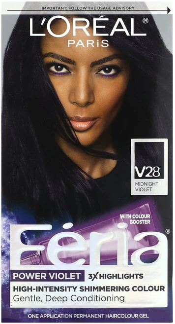 L'Oréal Feria 파워 바이올렛 하이 인텐시티 시머링 컬러 디피스트 바이올렛 V28 1회분, LOréalFeria파워바이올렛하이인텐시티시머링컬러디피, 1개 - 쿠팡