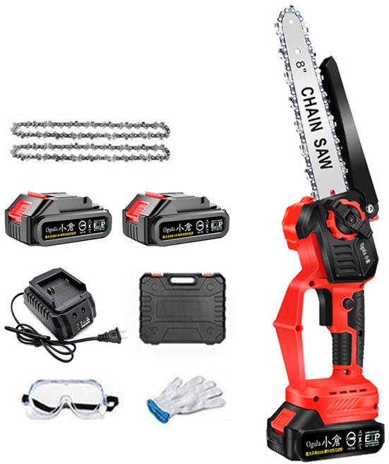 Ogula小倉 8吋 無刷 數顯電鏈鋸，自動噴油，兩電一充, 1個