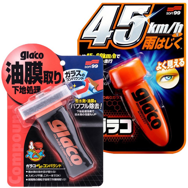 소프트99 글라코 유막제거제(G-47)+발수코팅제(G-4) 유리세정제, 1세트, 175ml