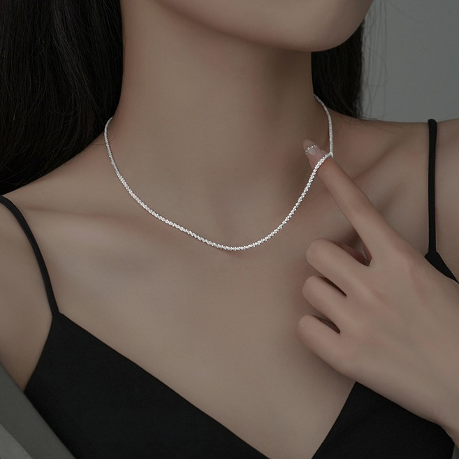 레몬벨 실버925 눈꽃체인 목걸이