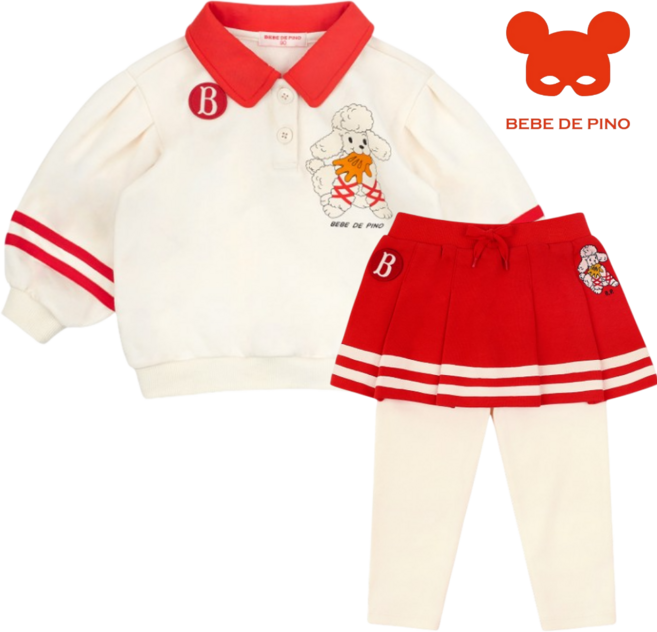 [백화점발송] 베베드피노 베이비 스커트 세트 등원 어린이집 유치원 일상 여행 상하의 치마 셋업