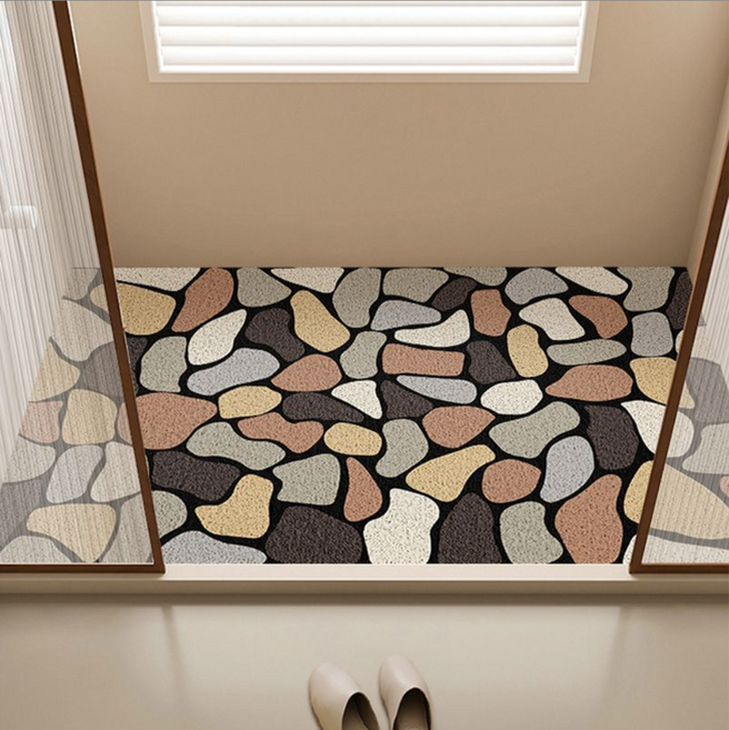 홈앤힐링 욕실 발매트 미끄럼방지 샤워실 물빠짐 매트, 파스텔 페블, 1개