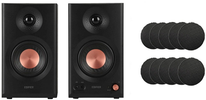 에디파이어 MR3 스튜디오 블루투스 스피커 + 미끄럼방지매트 패드, 블랙
