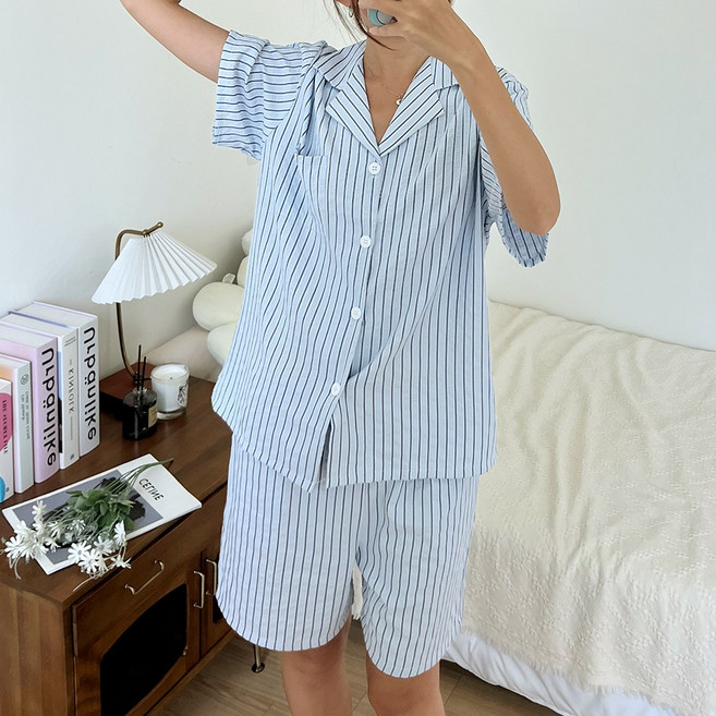 엘라운지 쿨링 엠보 여성 남성 공용 파자마 세트