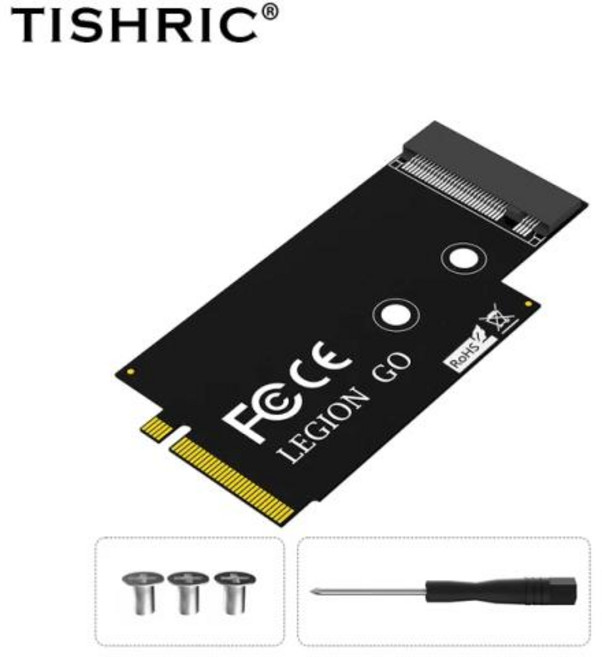 TISHRIC 최신 버전 M.2 NVME SSD PCIe 4.0 어댑터 Lenovo Legion Go 핸드헬드 지지대 2242 2260 2280 하드 드라이브용, 없음, 1개