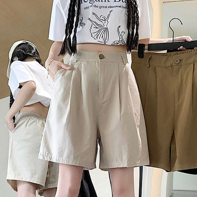 카튜나 핀턱 하프 팬츠 뒷밴딩 여성 여름 바지 반바지 핀턱 5부