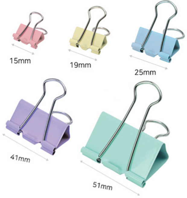 피스코리아 파스텔 더블 클립 집게, 1갑 (50개입), 중
