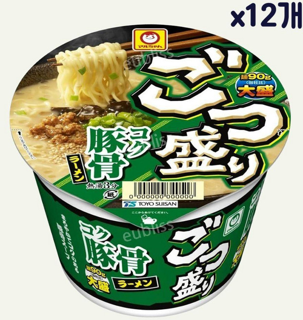 일본컵라면 마루짱 고츠모리 돈코츠 라멘 대용량 컵라면 진한 돼지육수 115g x 12팩