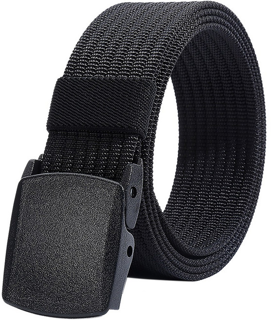 LionVII 남성용 나일론 워크벨트 - 통기성 메쉬 캔버스 벨트 (플라스틱 버클) 75~115cm(28~46인치) 허리사이즈 조절 가능