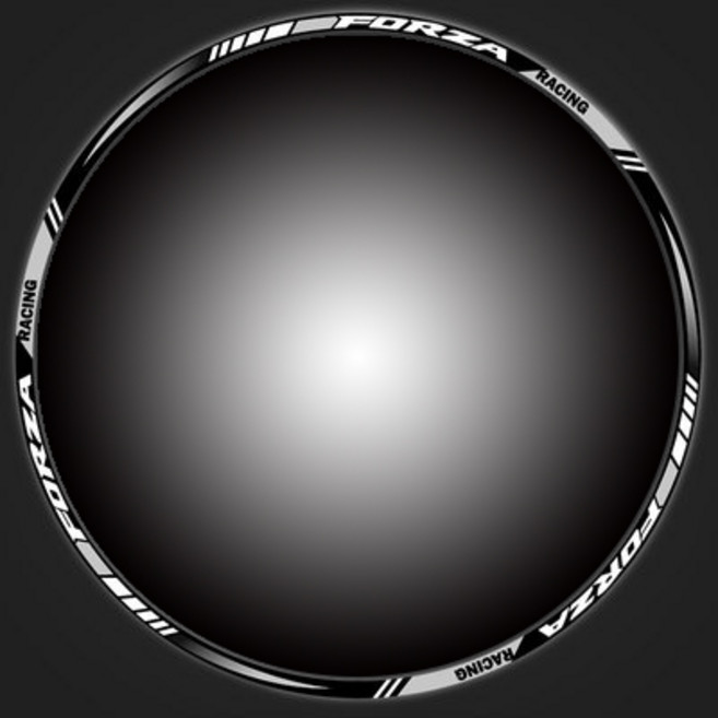 라이더무드 포르자350 300 리플렉티브 휠 스티커 빛 반사 튜닝 타이어 반사 데칼 필름 DIY 방수, 포르자 아웃라인 실버, 1개