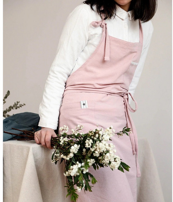 가정용 앞치마 업소용 예쁜 세련된 유럽형 일본 카페 쁘띠끄빌라쥬, Beautiful Pink, 1개