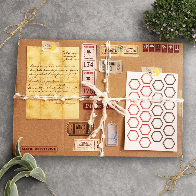 빈티지 다꾸 랜덤박스 스티커 메모지 50세트 [허니마켓] 데코 감성 인물 사람 꽃 배경 다이어리 꾸미기, 1.스티커50팩