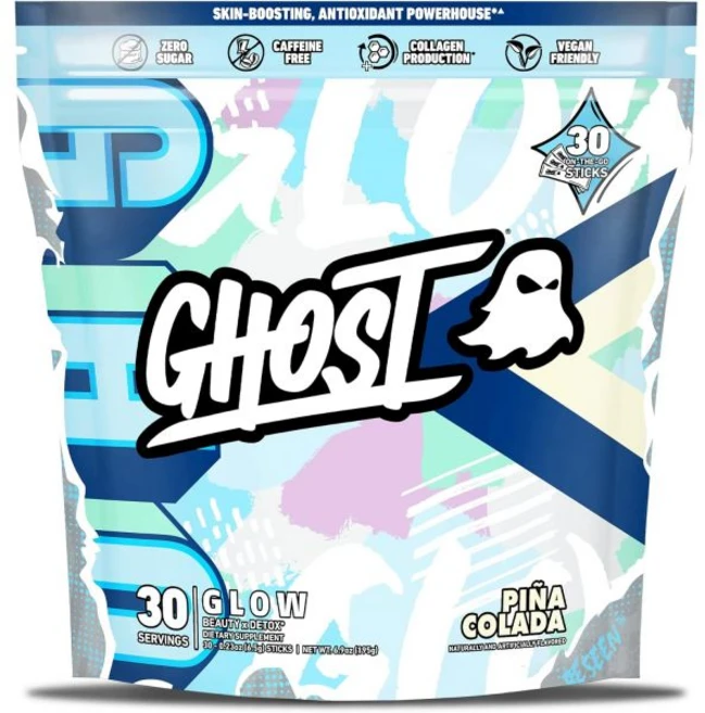 히알루론산 콜라겐 피부 탄력 고스트 글로우 스틱: 뷰티 디톡스 이동 중에도 스틱 팩 30개 피나 콜라다 비오틴 강화 L테아닌 무설탕 글루텐 무첨가, Glow Sticks Piña Colada - 쿠팡