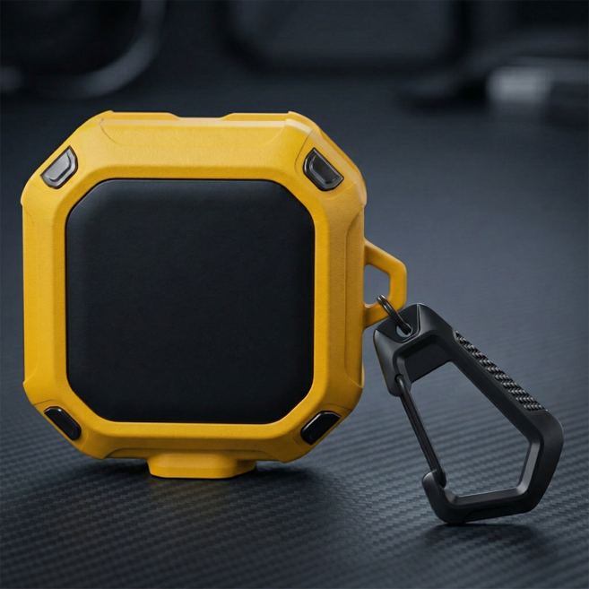 라나야 갤럭시 버즈4 / 버즈 4프로 아머 범퍼 케이스 충격흡수 러기드 커버 카라비너 포함, 1개, 옐로우, Galaxy Buds 4