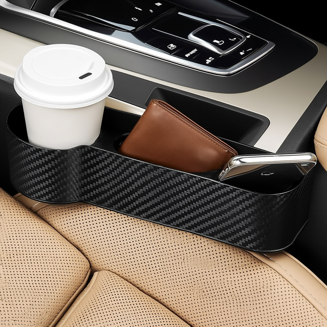 강플로 자동차 좌석 틈새 사이드 수납함, 블랙, 1세트