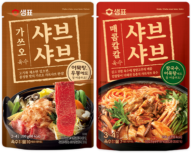 샘표 가쓰오 1p+매콤칼칼 1p 샤브육수 세트, 7세트, 400g