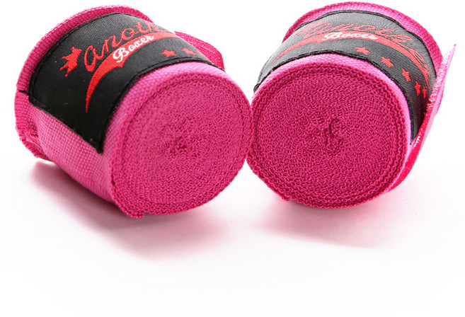 2롤 4.5M 복싱 붕대 스포츠 스트랩 산다 MMA 핸드 장갑 벨트 손목 무에타이 훈련 건틀릿, 05 분홍색, 1개