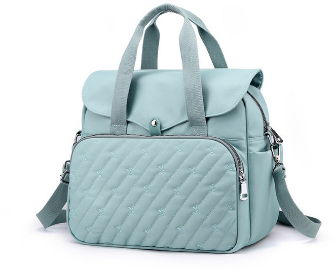 【DF】여성 배낭 자수 로고 패션 Usb 휴대 전화 충전 다목적 여성 배낭 컴퓨터 가방